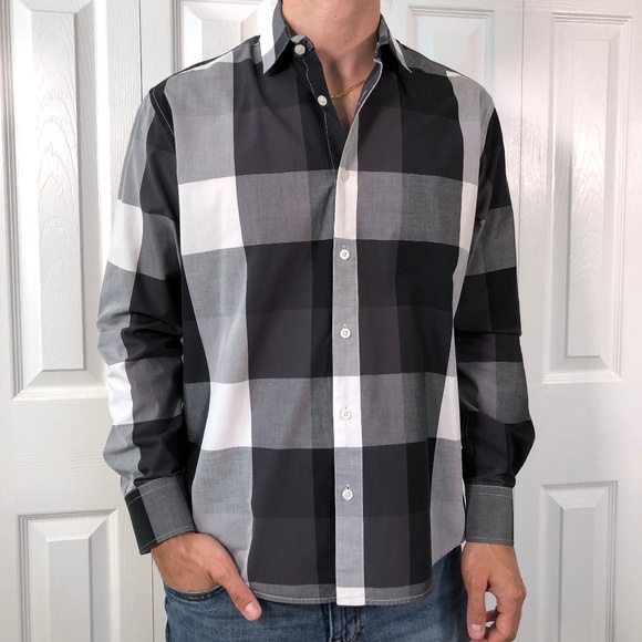 Jack and Jones Other - Jack & Jones Black Grey White Bold Check Shirt M